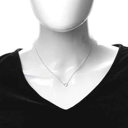 Tiffany 18K White Gold Diamond Metro Heart Pendant Necklace 2 of 5