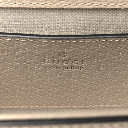 Gucci GG Supreme Monogram Textured Dollar Calfskin Web Mini Ophidia Padlock Top Handle Chain Shoulder Bag Beige Mystic White Oatmeal 6 of 9