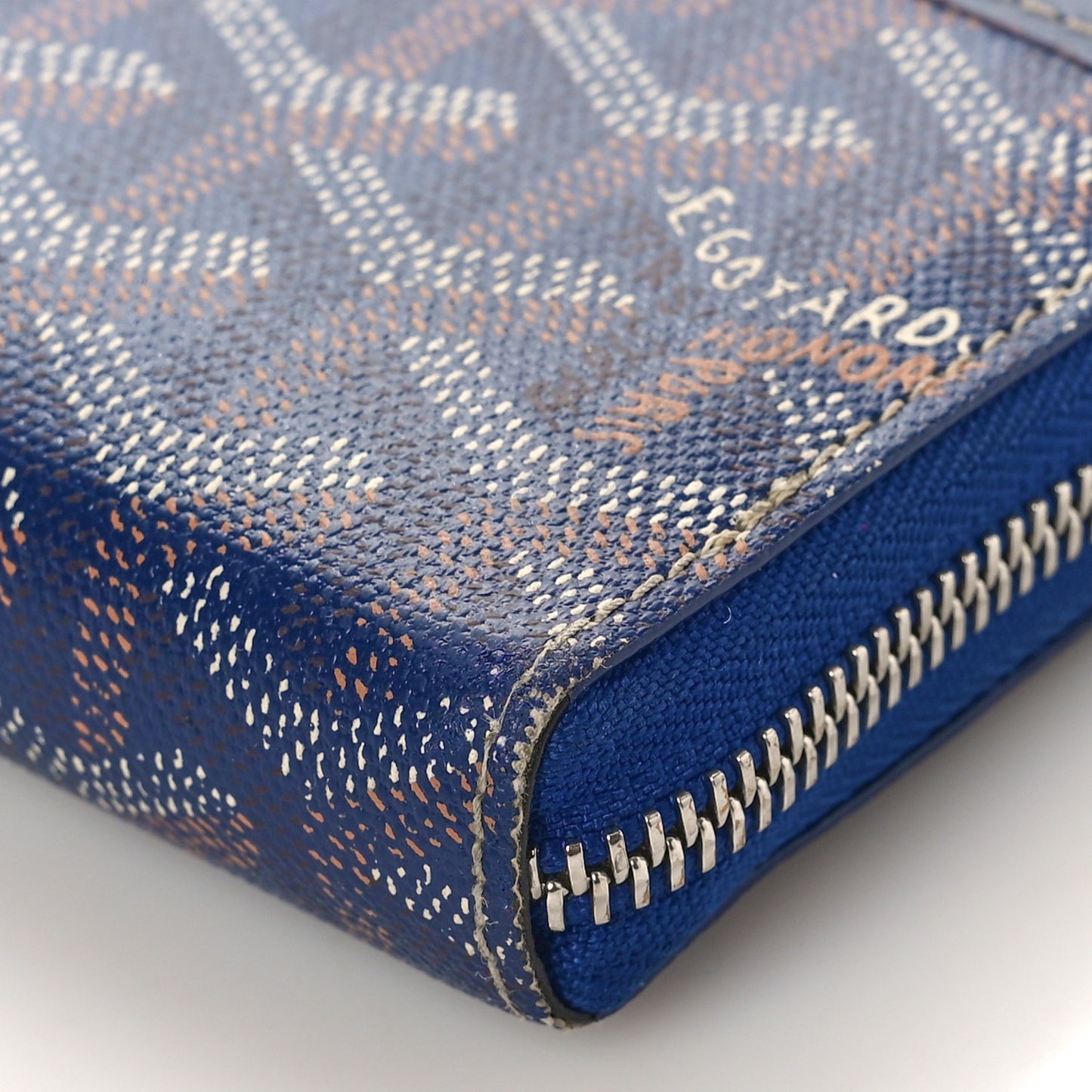 Goyardine Matignon Zip Around GM Wallet Blue