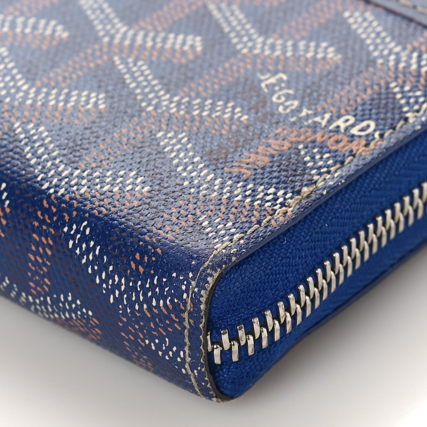 Goyard Goyardine Matignon Zip Around GM Wallet Blue 8 of 11