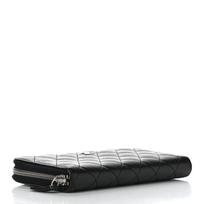 Chanel Caviar Quilted Large Gusset Zip Around Wallet Black 4 of 12