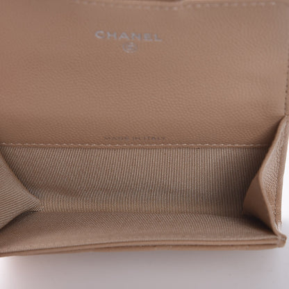 Chanel Caviar Quilted Card Holder Wallet Beige 7 of 9