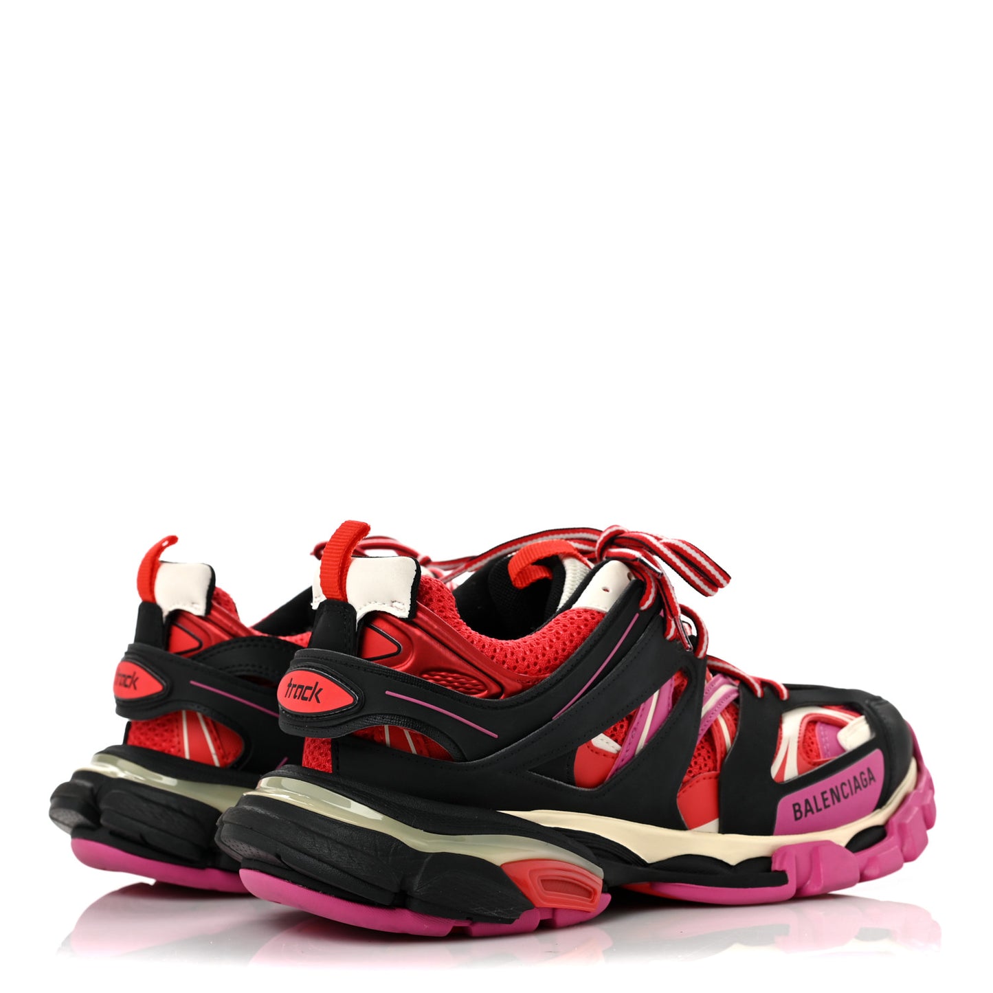 Mesh Nylon Womens Track Sneakers 40 Black Pink Red