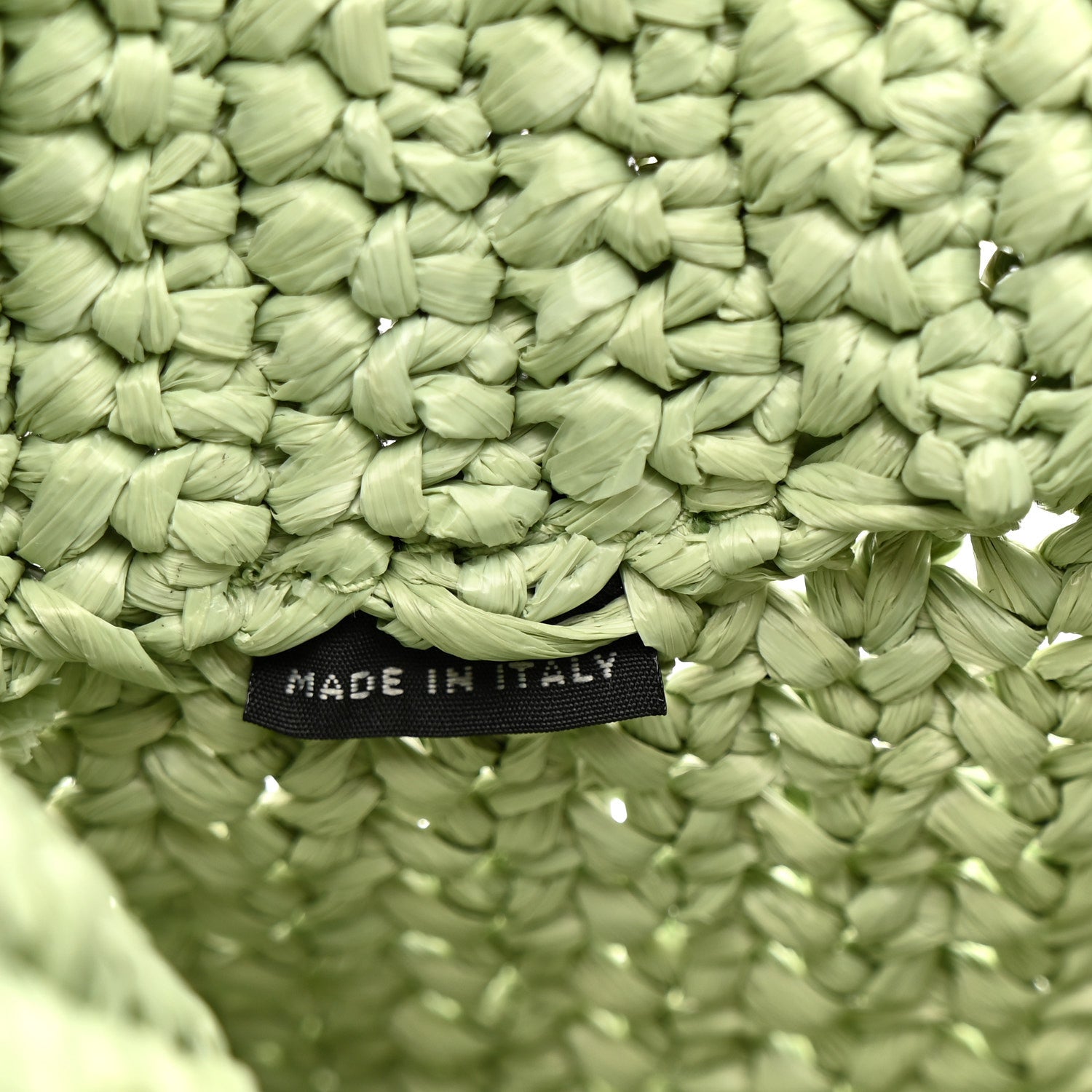 Prada Yarn Raffia Effect Crochet Small Logo Tote Acqua 7 of 11