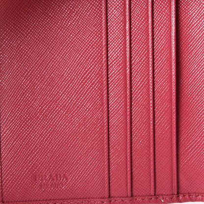 Prada Saffiano Compact Kiss Lock Wallet Peonia 6 of 12