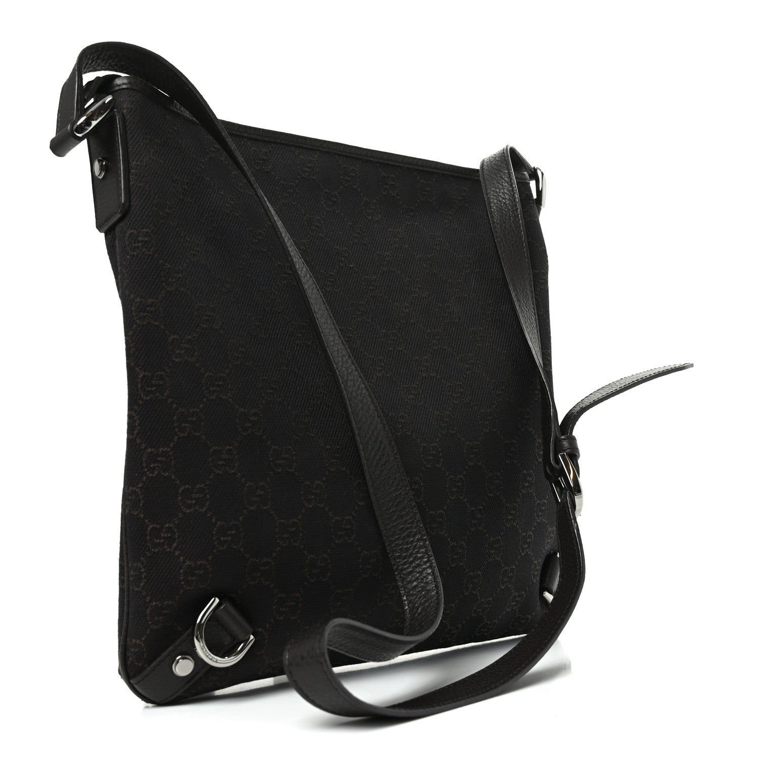 Gucci Denim Monogram Abbey Messenger Bag Dark Brown 3 of 10