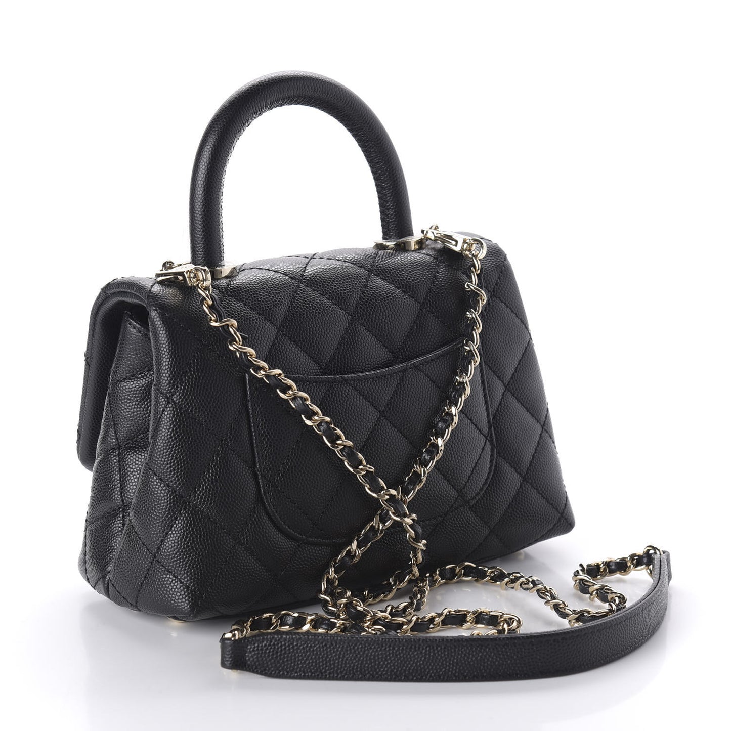 Caviar Quilted Extra Mini Coco Handle Flap Black