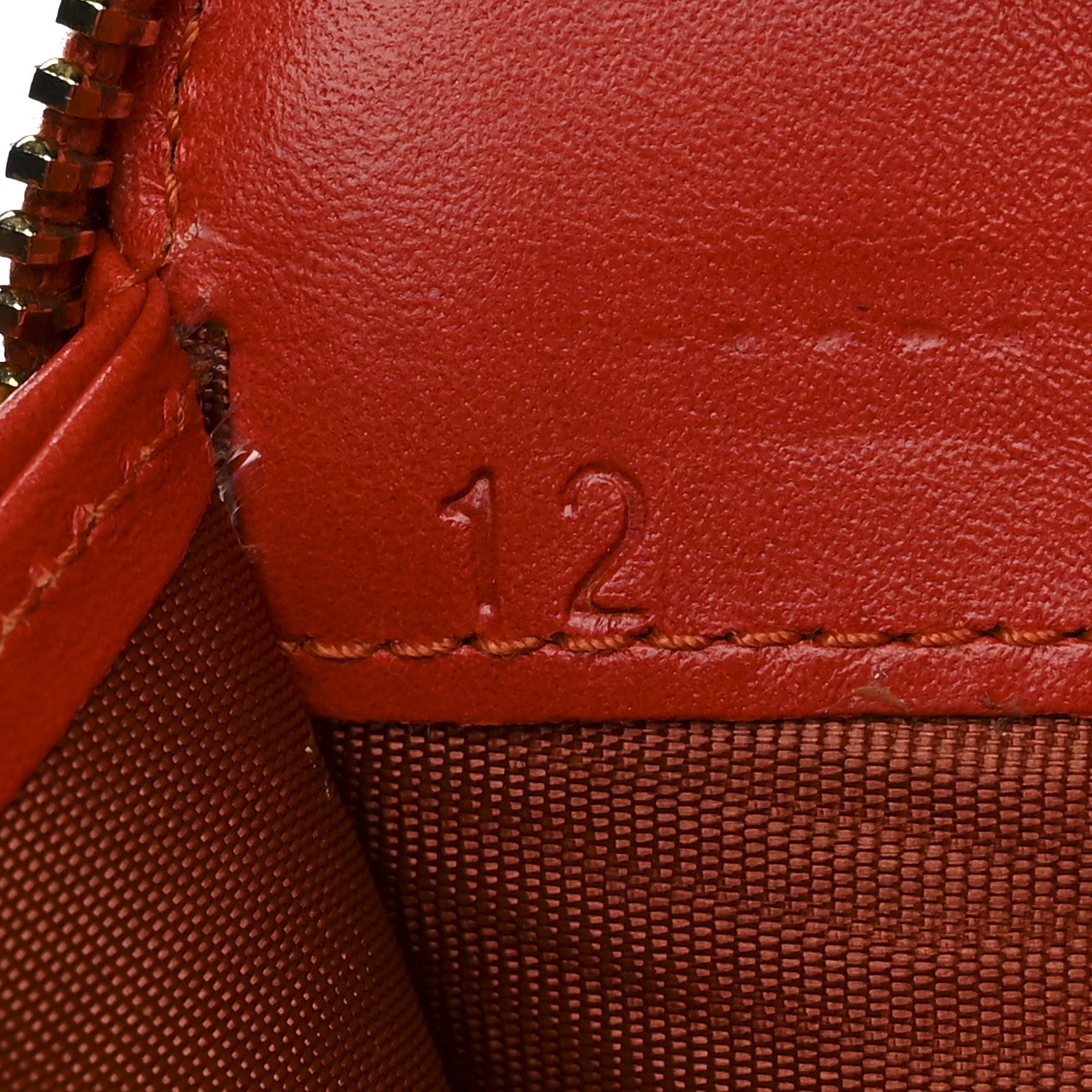 Miu Miu Vernice Crocodile Embossed Calfskin Zip Around Wallet Papaya 7 of 7