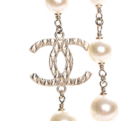 Chanel Pearl CC Long Necklace Light Gold 4 of 6