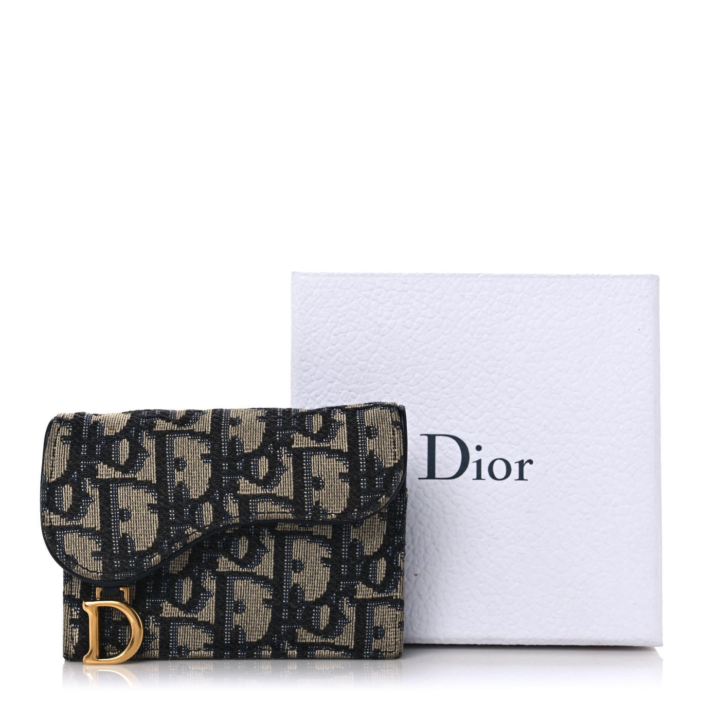Oblique Saddle Card Holder Blue