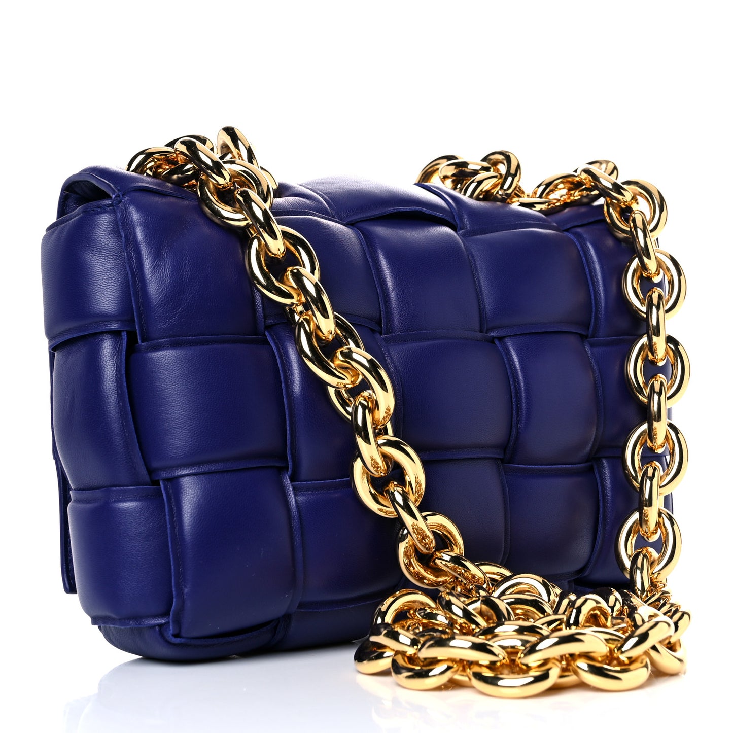 Lambskin Maxi Intreccio Padded Chain Cassette Crossbody Bag Unicorn