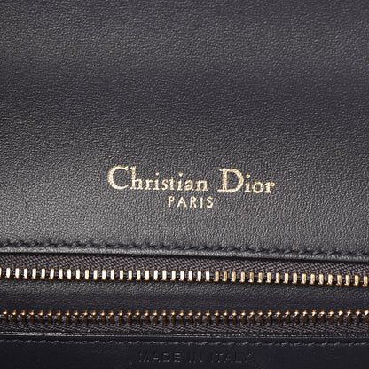 Christian Dior Metallic Patent Micro-Cannage Medium Diorama Flap Bag Blue 6 of 13