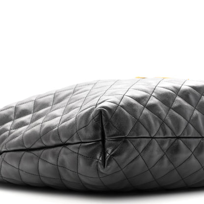 Saint Laurent Lambskin Quilted Maxi Icare Shopping Tote Black 9 of 10