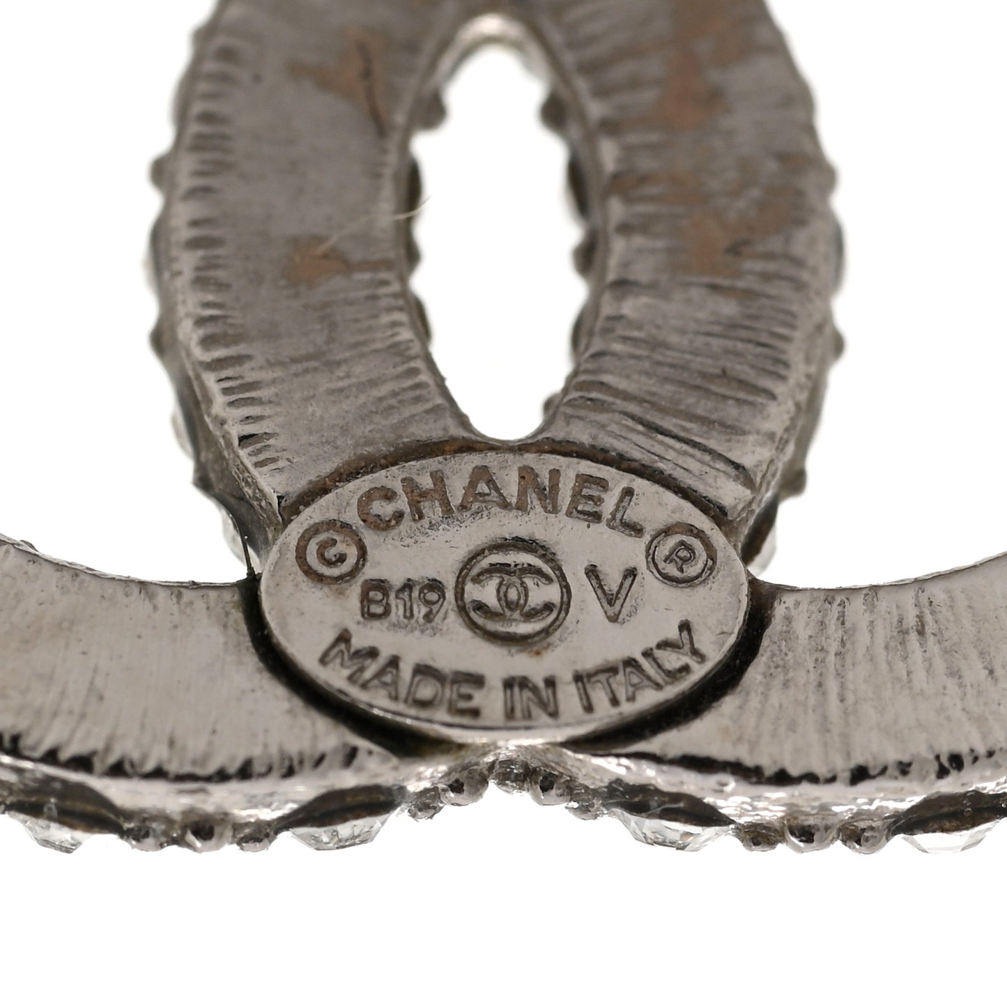 Crystal CC Earrings Silver