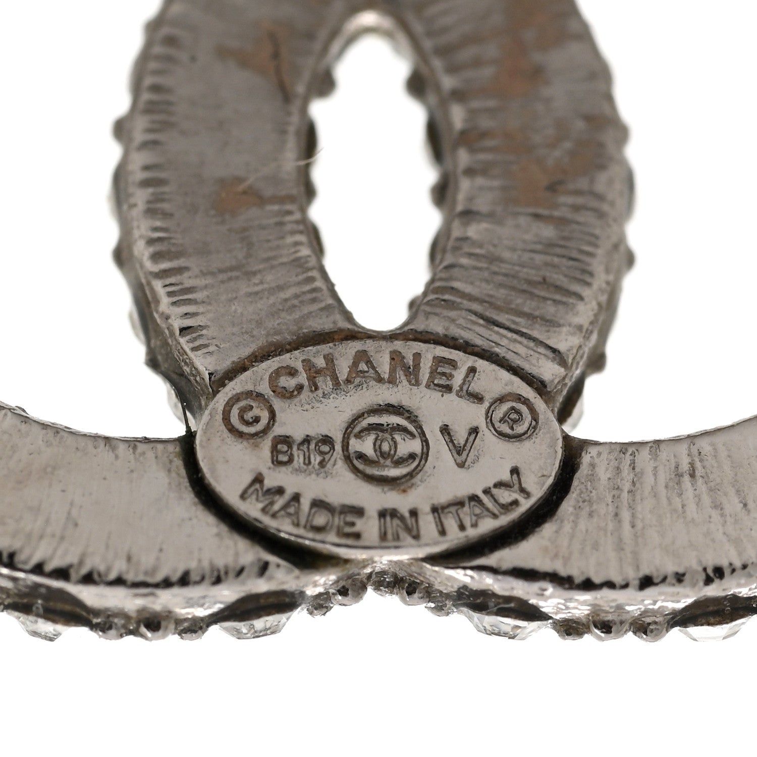 Chanel Crystal CC Earrings Silver 3 of 4