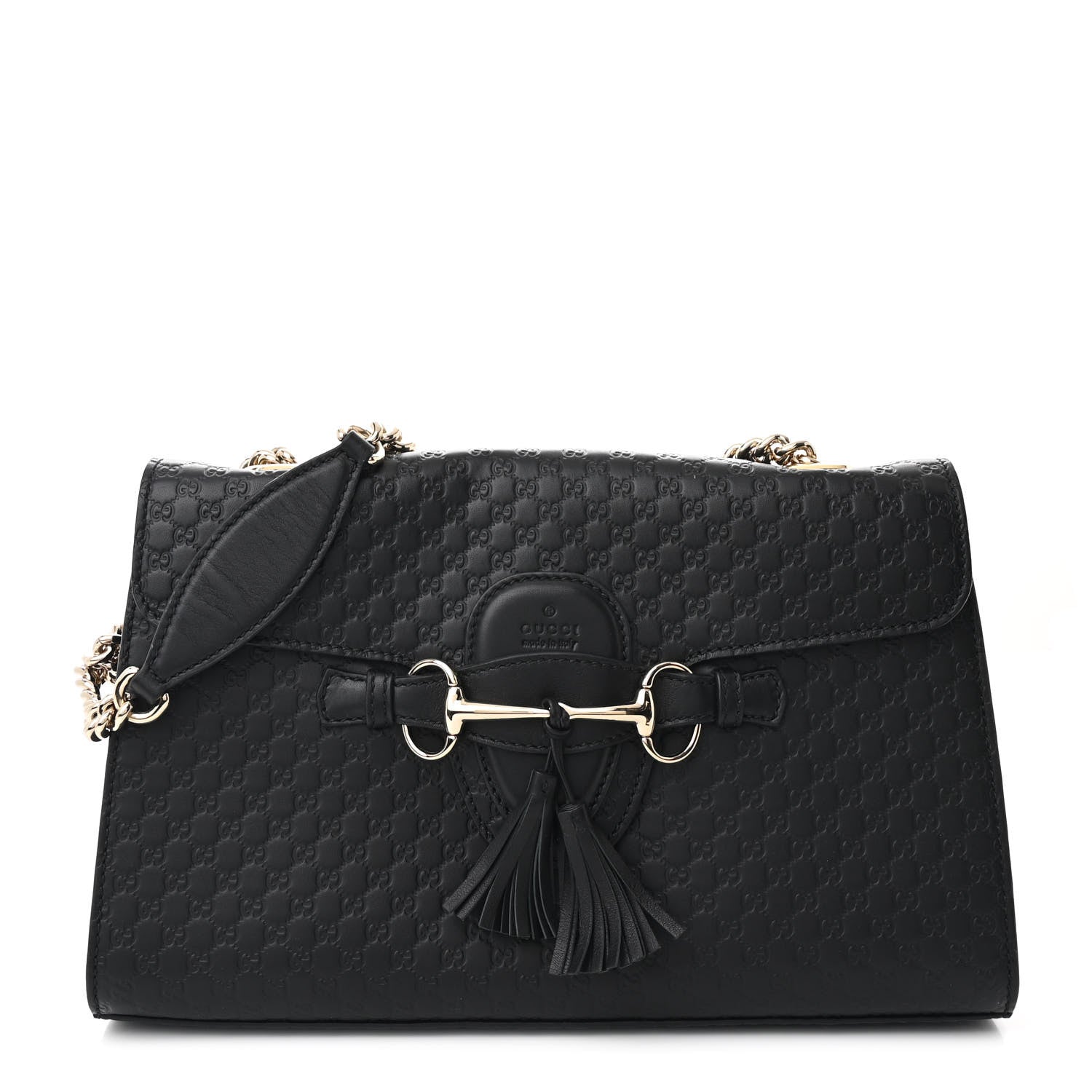 Gucci Microguccissima Medium Emily Chain Shoulder Bag Black 1 of 10