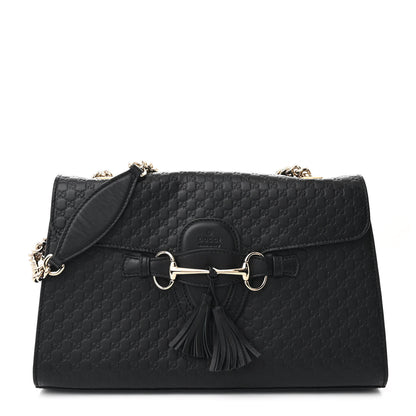 Gucci Microguccissima Medium Emily Chain Shoulder Bag Black 1 of 10
