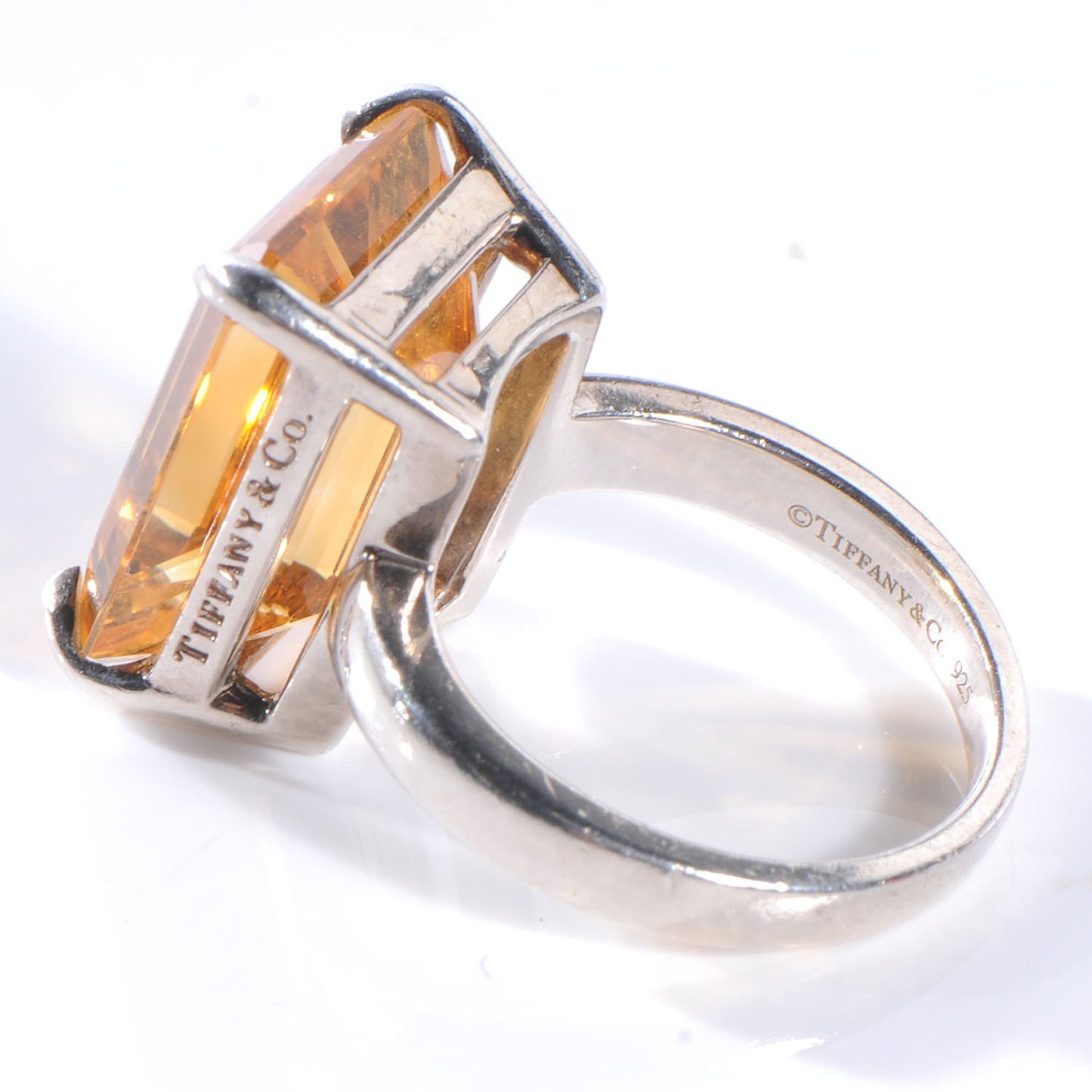 Sterling Silver Citrine Cocktail Ring 6