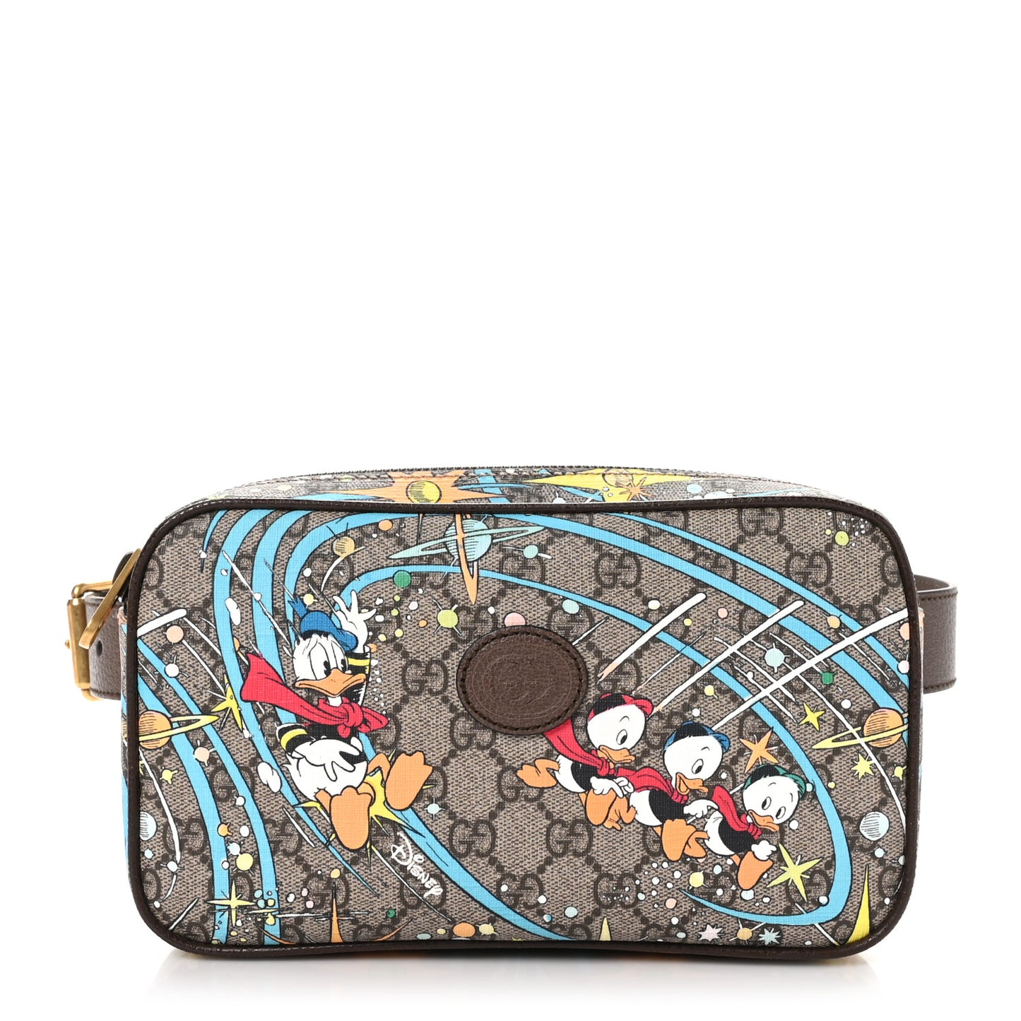 X DISNEY GG Supreme Monogram Donald Duck Small Interlocking G Belt Bag 80 32 Beige Multicolor New Acero