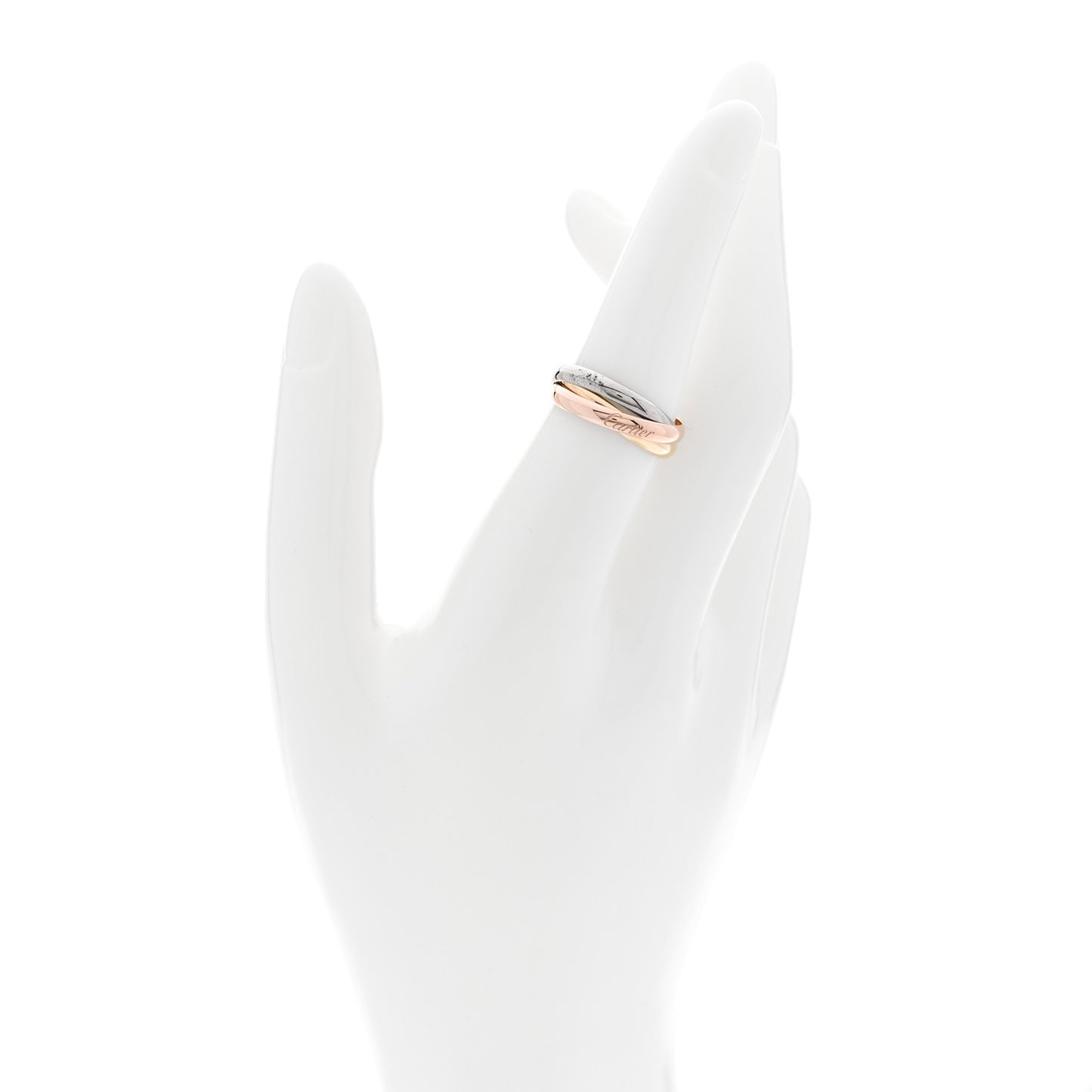 18K Pink Yellow White Gold Classic Trinity Ring 53 6.25