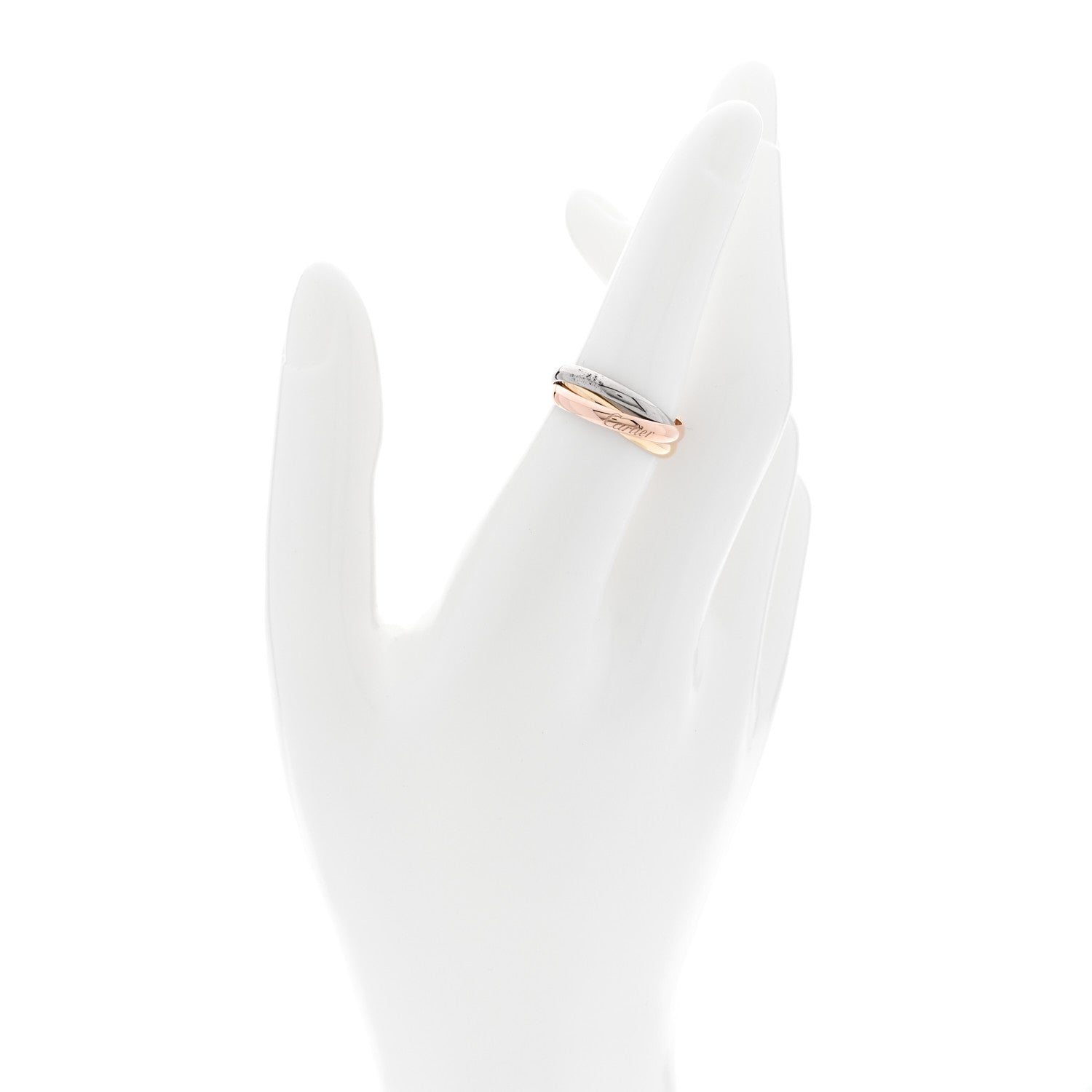 Cartier 18K Pink Yellow White Gold Classic Trinity Ring 53 6.25 2 of 5