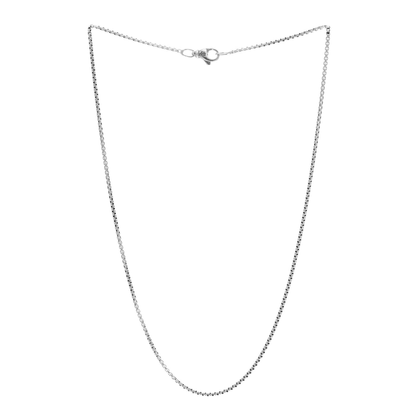 Sterling Silver 1.7mm Baby Box Chain Necklace 17"