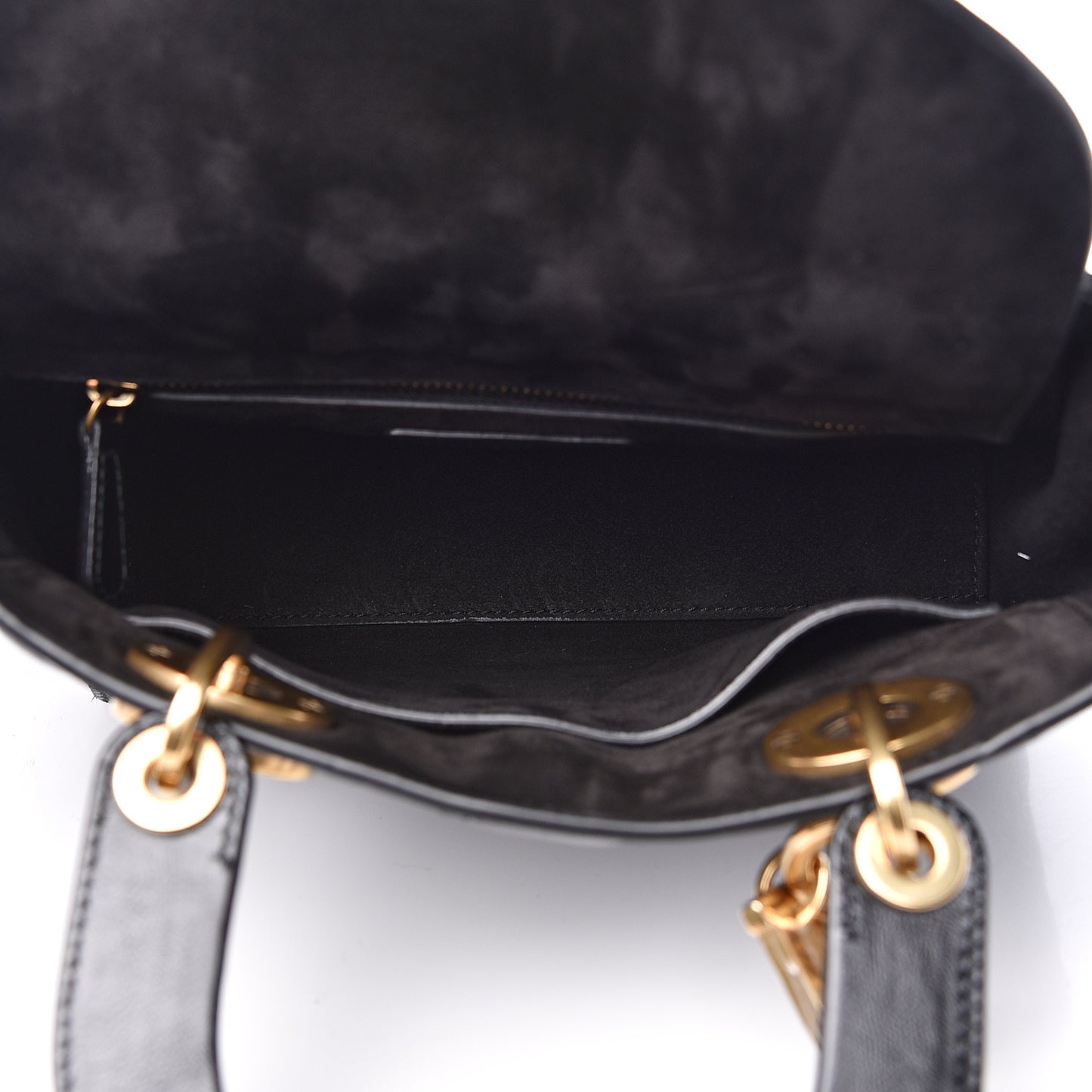 Crinkled Patent Cannage Small Lucky Badges My Lady Dior Black