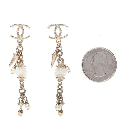Chanel Pearl CC Drop Earrings Gold 2 of 4