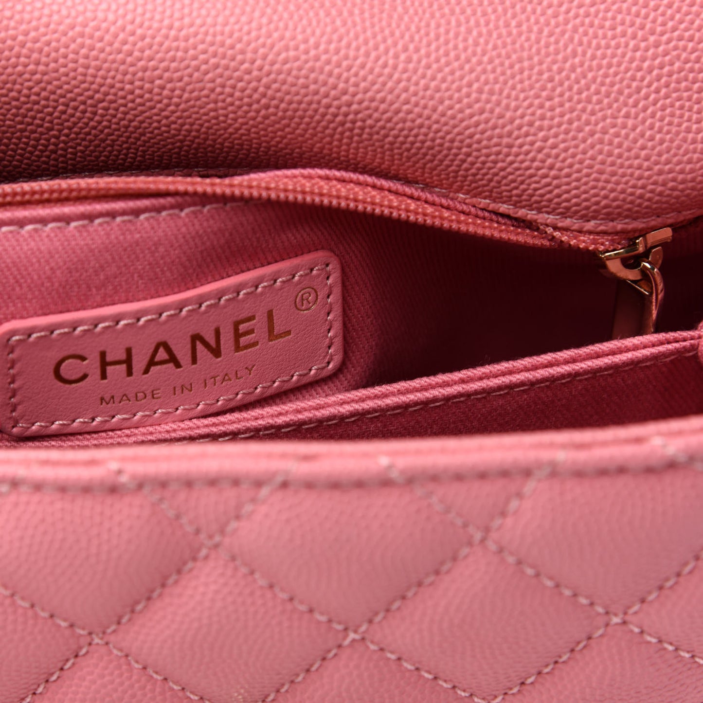 Caviar Quilted Mini Coco Handle Flap Pink