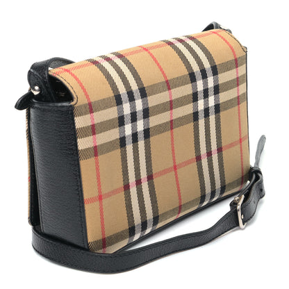 Burberry House Check Tartan Mix Hampshire Crossbody Antique Yellow Black 2 of 4