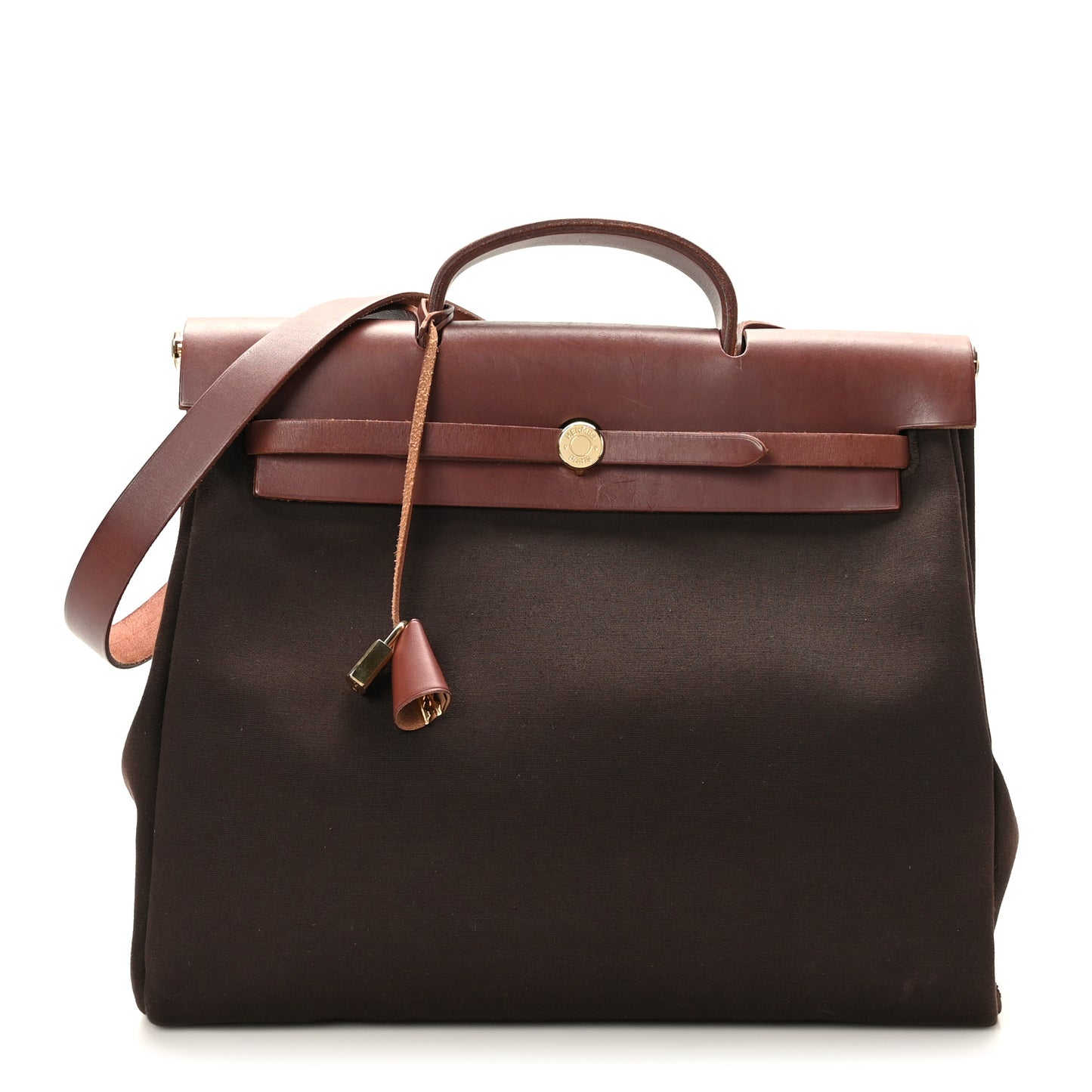 Toile Vache Calfskin Herbag 39 GM Havane