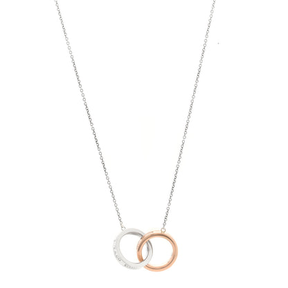 Tiffany Sterling Silver Rubedo 1837 Interlocking Circles Pendant Necklace 1 of 5