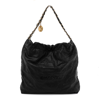 Chanel Shiny Caviar Quilted Monochrome Small Chanel 22 Black 1 of 11