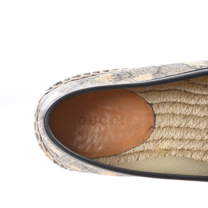 Gucci GG Supreme Monogram Bees Espadrille Flats 37 Beige Ebony Oro Black 7 of 11