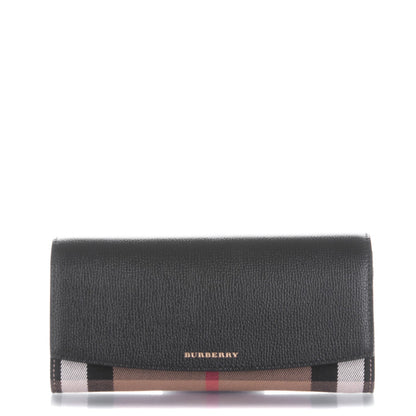 Burberry Grainy Calfskin House Check Henley Wallet On Chain Black 1 of 6