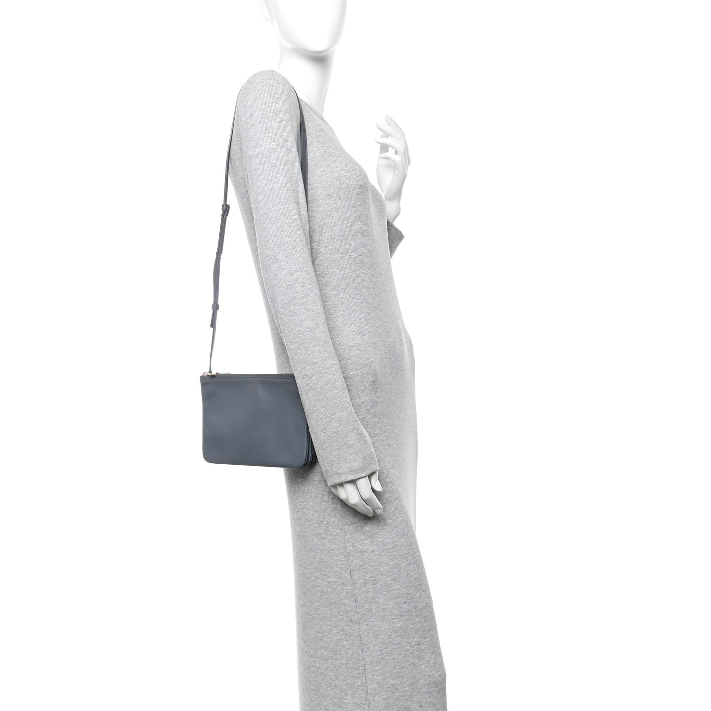 Lambskin Small Trio Crossbody Bag Medium Grey