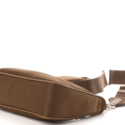 Prada Tessuto Nylon Saffiano Re-Edition 2005 Shoulder Bag Cacao 9 of 13