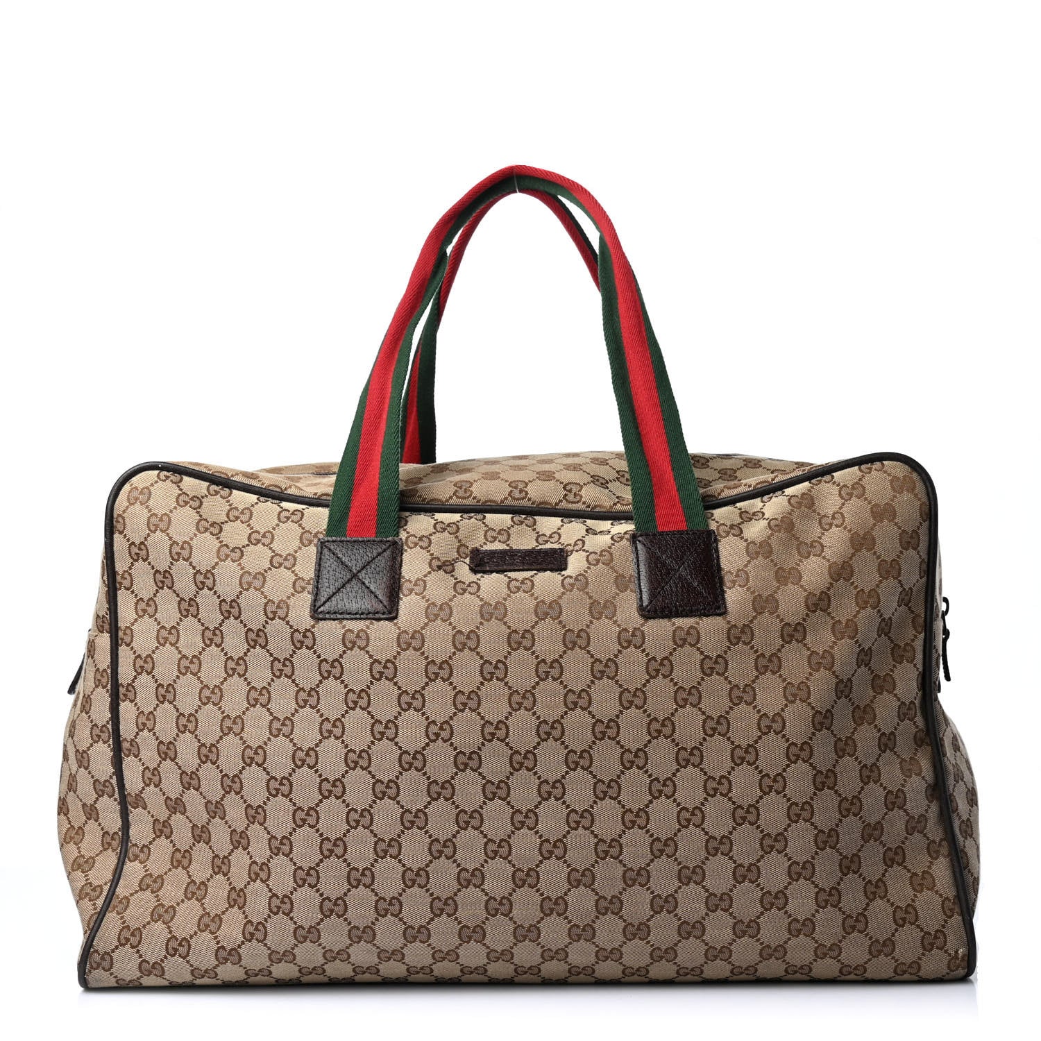 Gucci GG Monogram Web Large Collapsible Carry On Duffle Beige Brown 1 of 4