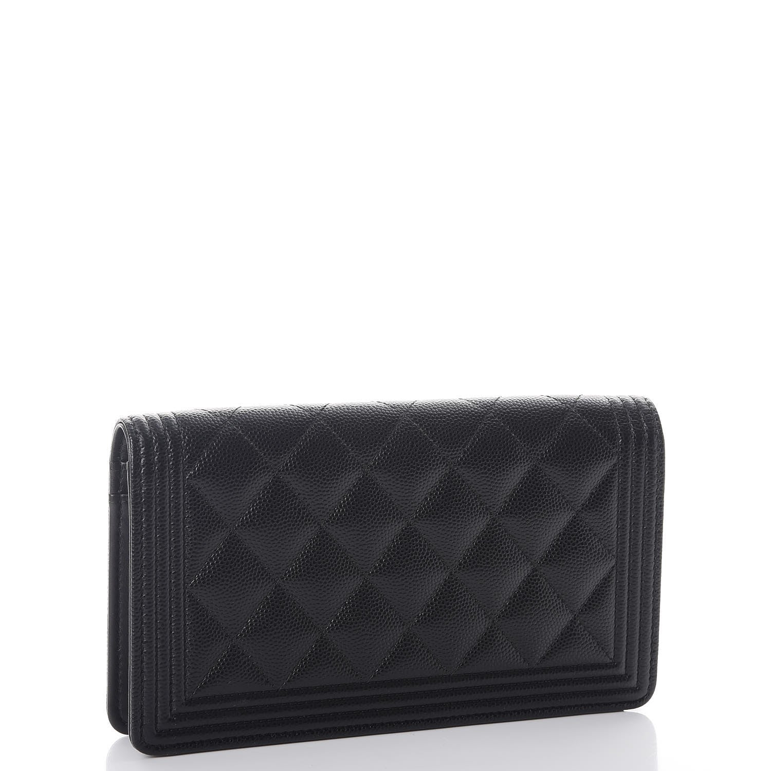 Chanel Caviar Quilted Boy Yen Wallet Black 3 of 9