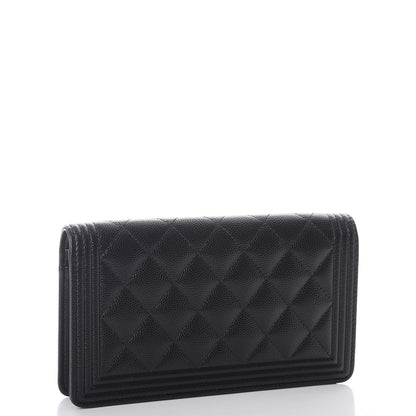 Chanel Caviar Quilted Boy Yen Wallet Black 3 of 9