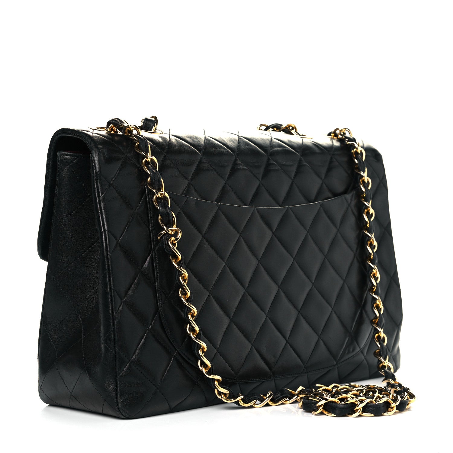 Chanel Lambskin Quilted XL Jumbo Single Flap Black 3 of 23