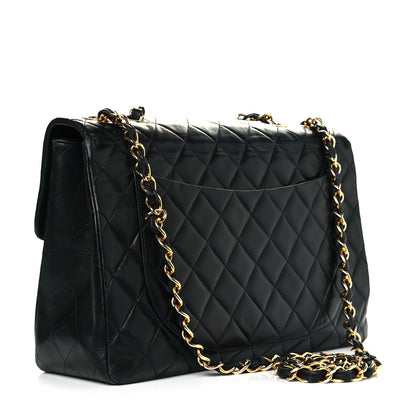 Chanel Lambskin Quilted XL Jumbo Single Flap Black 3 of 23