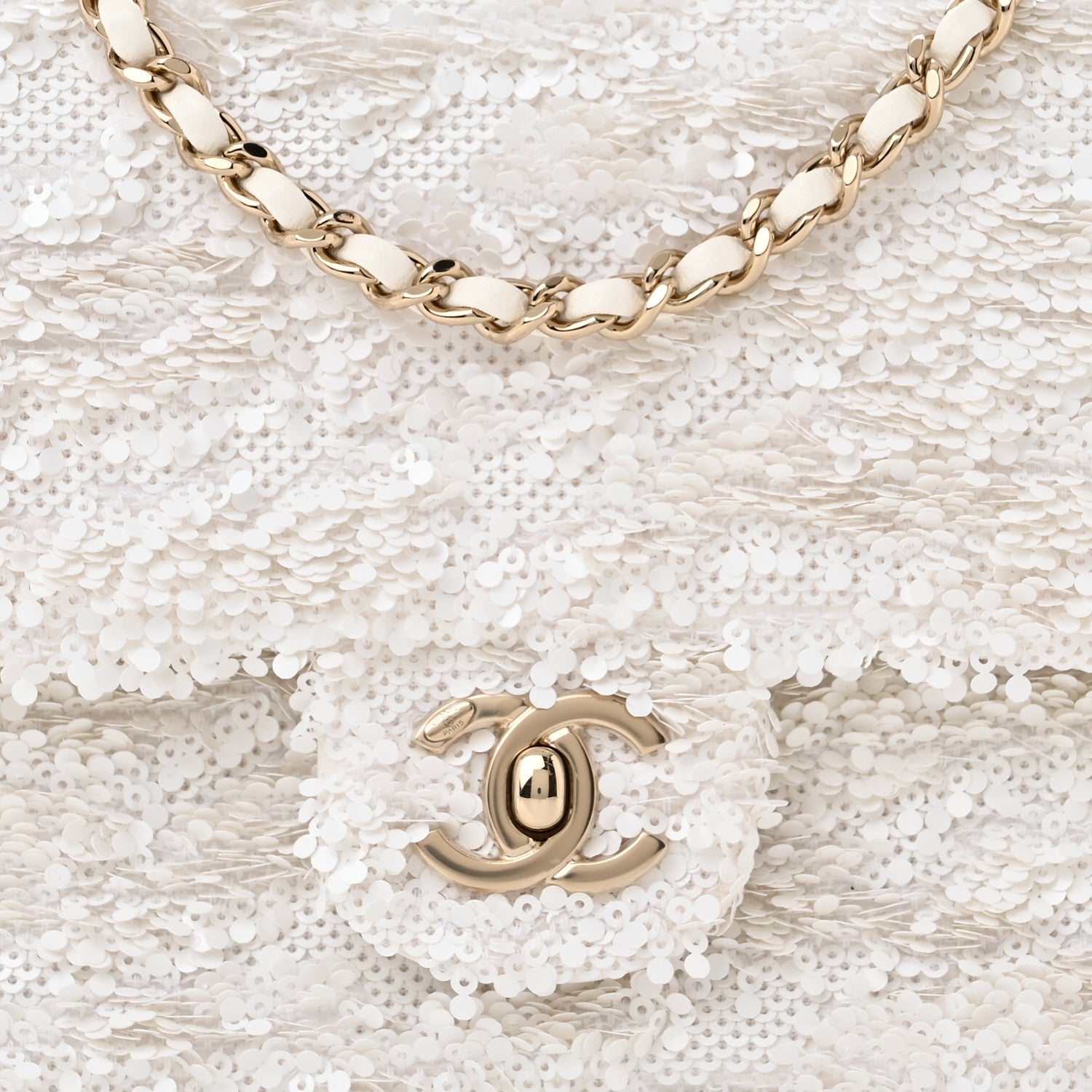 Chanel Sequin Mini Rectangular Flap White 8 of 11