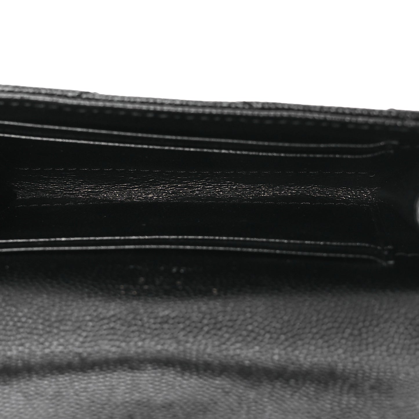 Grain De Poudre Matelasse Chevron Small Monogram Envelope Wallet Black