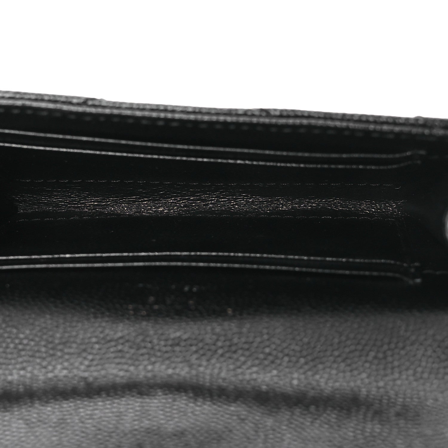 Saint Laurent Grain De Poudre Matelasse Chevron Small Monogram Envelope Wallet Black 5 of 8