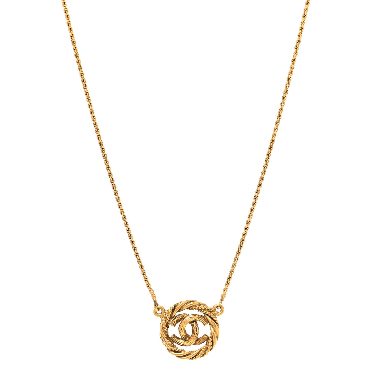 Chanel CC Medallion Choker Chain Necklace Gold 1 of 5