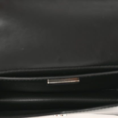 Prada Spazzolato Triangle Logo Plate Flap Chain Crossbody Bag Black 6 of 9