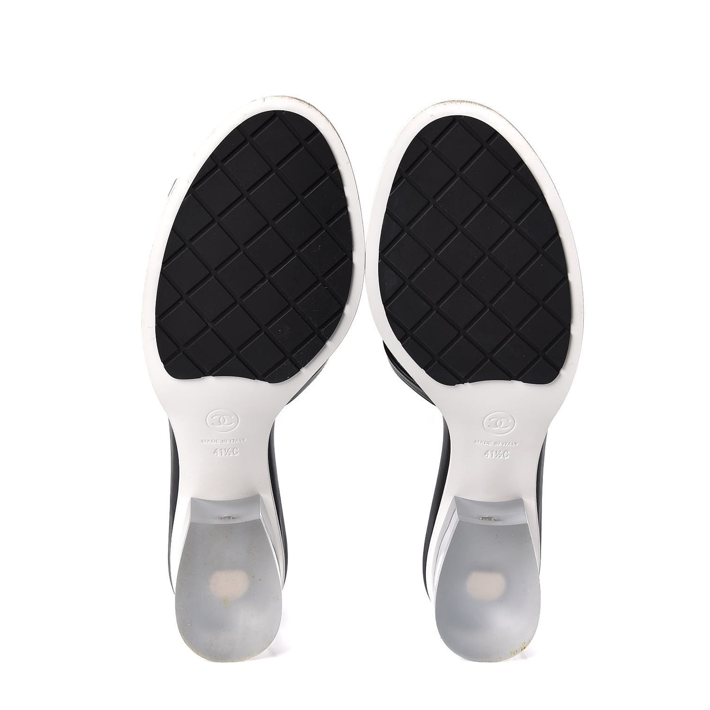 PVC Lambskin Logo Mules 41.5 Black