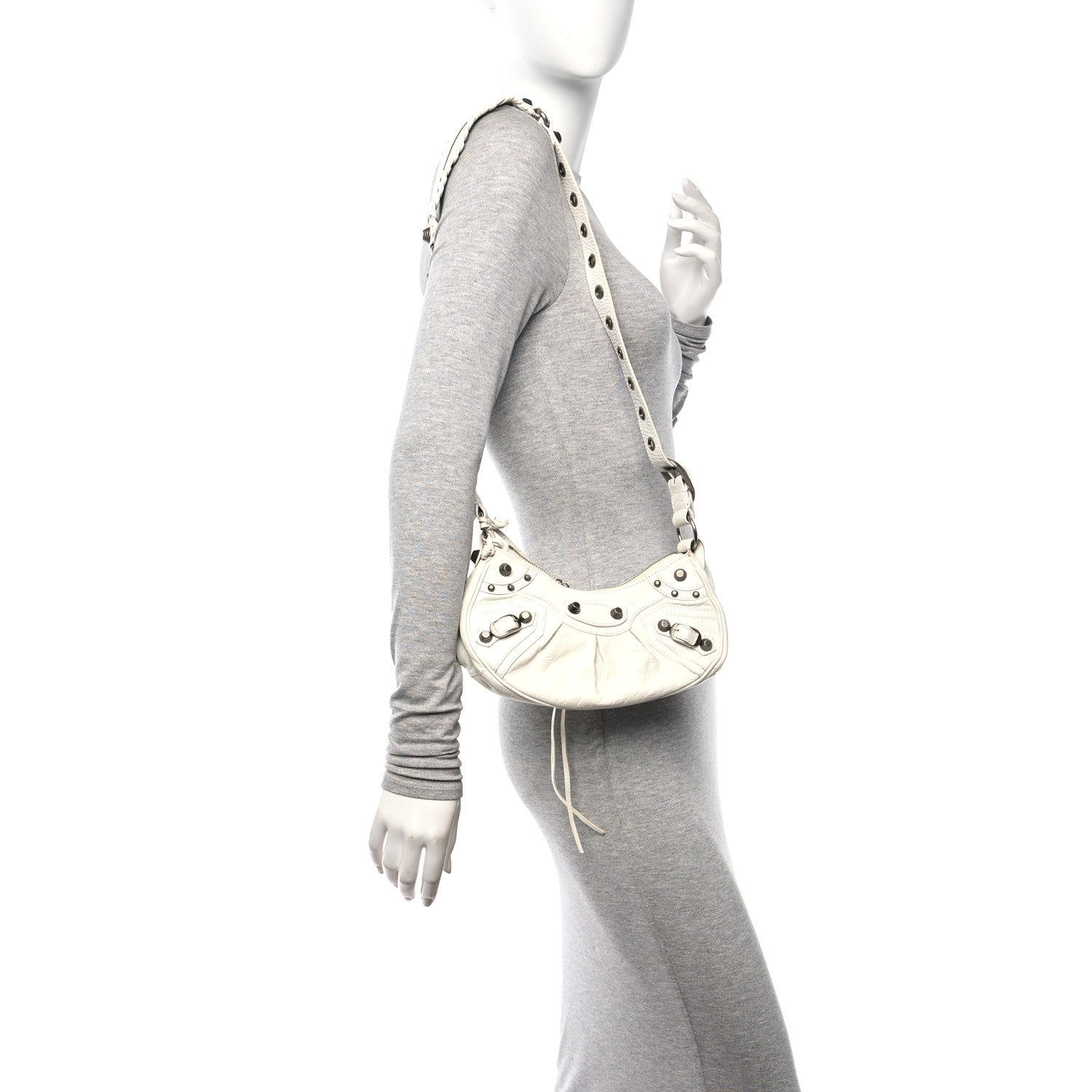 Balenciaga Agneau Arena Le Cagole Shoulder Bag XS Optic White 2 of 15