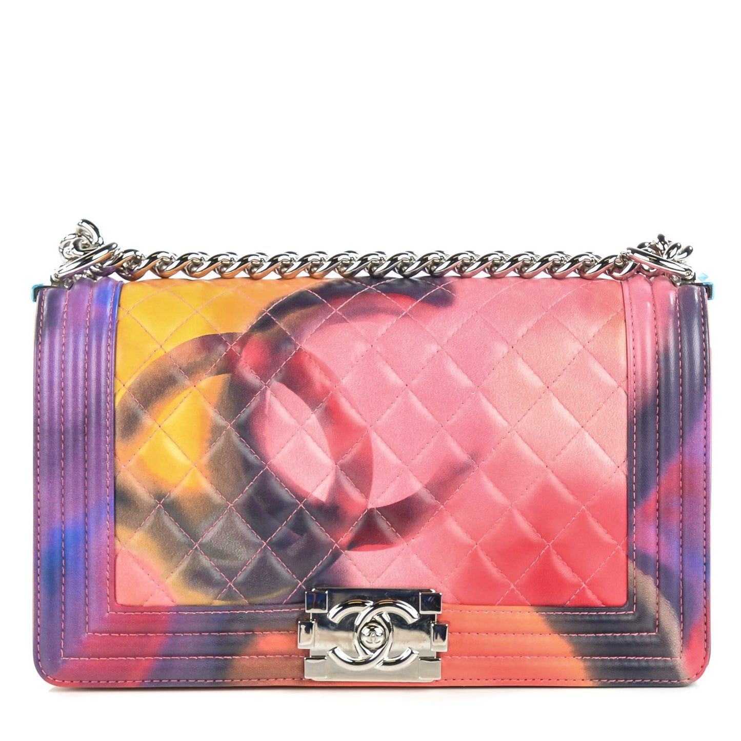 Printed Lambskin Medium Flower Power Boy Flap